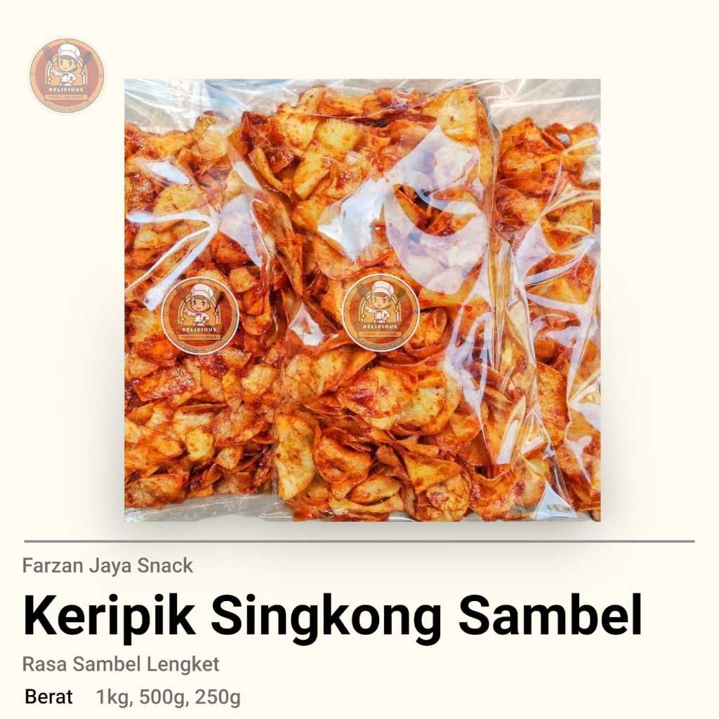Keripik Singkong Sambel Pedas 1 kg aneka rasa Renyah banget
