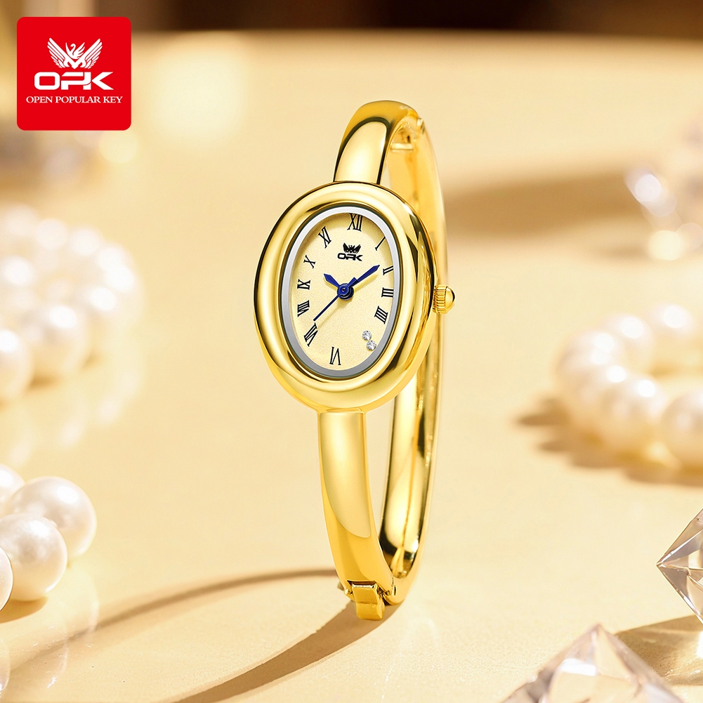 OPK Jam Tangan Wanita Anti Air Original Emas Fashion Elegan Korea Casual Vintage Watch Women