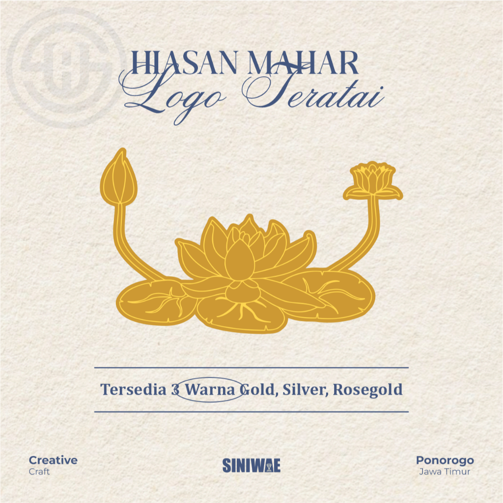 Logo Bunga Teratai PSHT Akrilik Mirror Gold