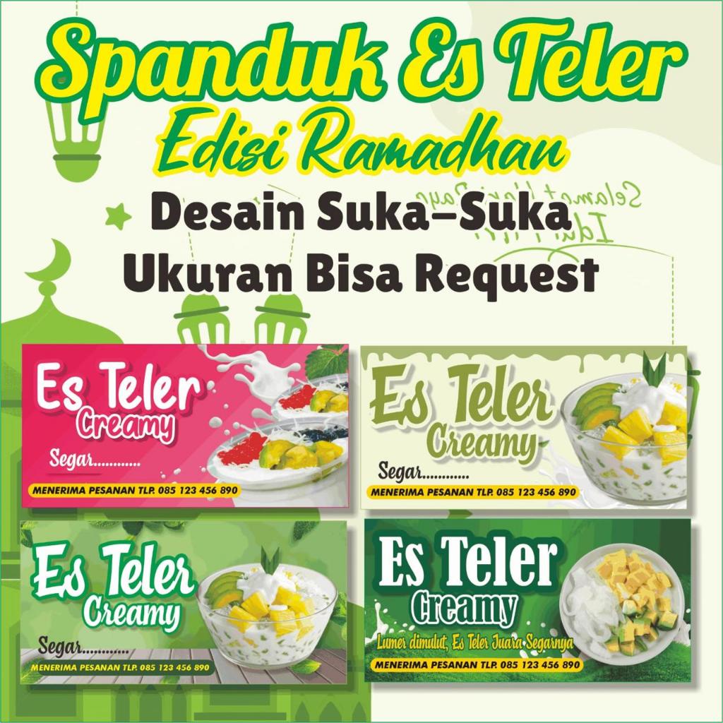 SPANDUK BANNER ES TELLER ES CAMPUR FREE DESAIN