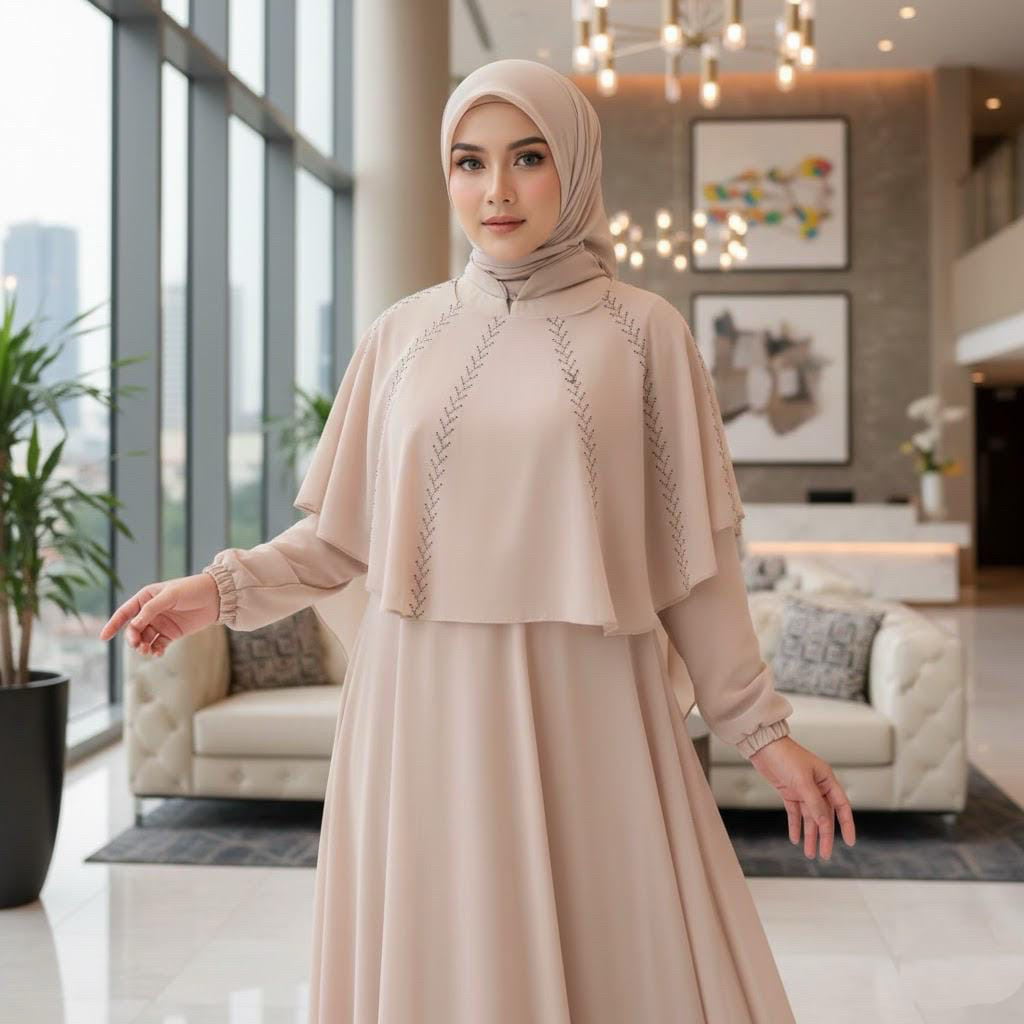 Gamis Syari Wanita Ceruti Babydoll premium AZZAYYIN terbaru RAUDHAH