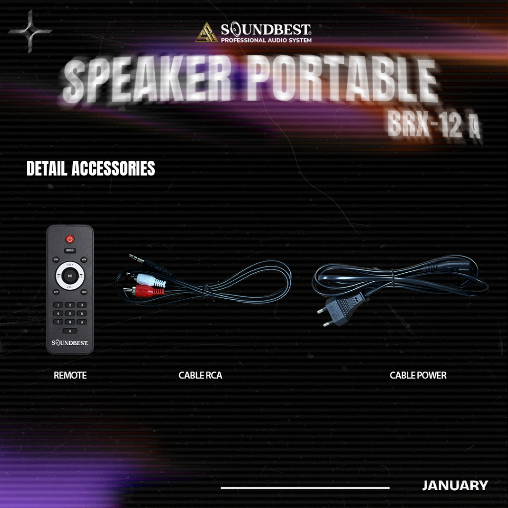 SOUNDBEST Speaker Portable BRX 12 A – switch frekuensi, 6-Band Equalizer, Portable | GARANSI RESMI – ORIGINAL