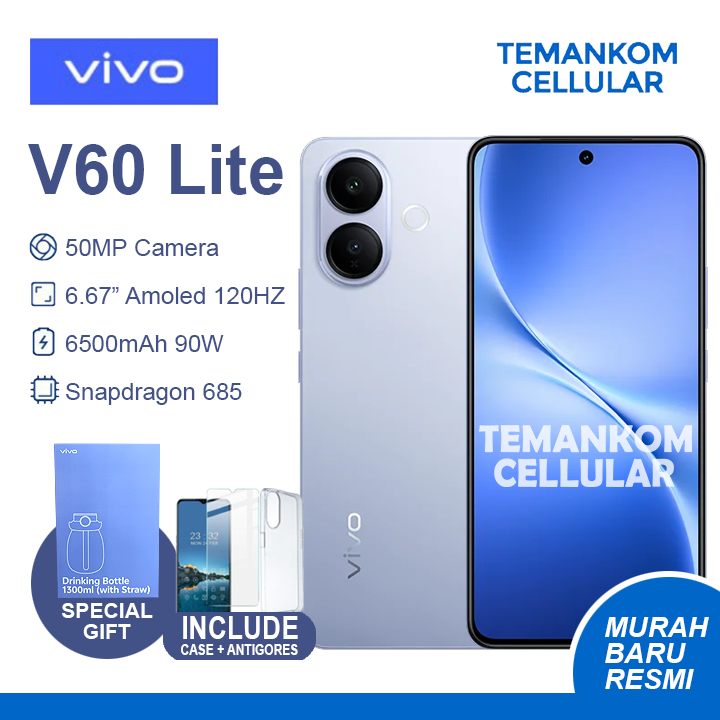 Vivo V60 LITE BARU 16GB RAM 8/256 8GB + 8GB Extend RAM 256GB NFC 2025 vivo terbaru murah Bonus Garan