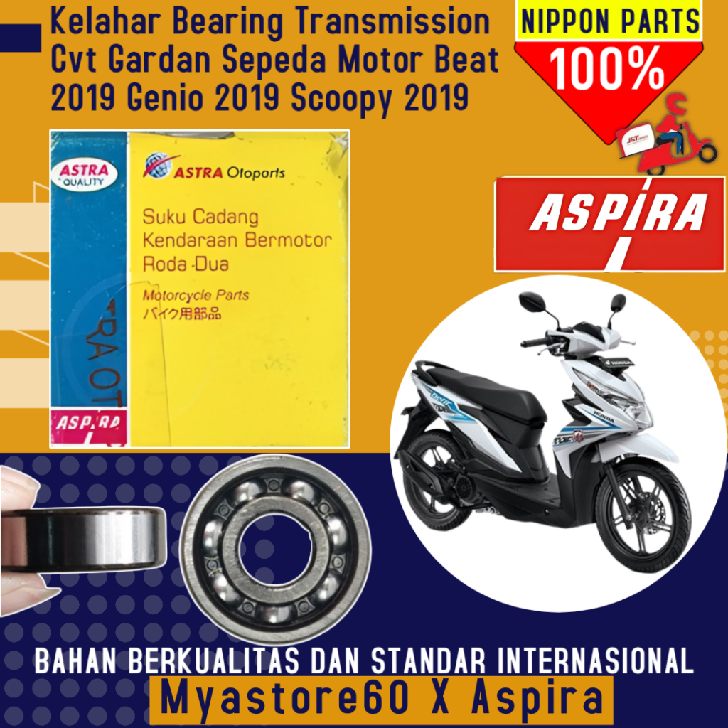 ORIGINAL Aspira Bearing Laher Transmission BB1-0841C Sepeda Motor Beat 2019 Genio 2019 Scoopy 2019