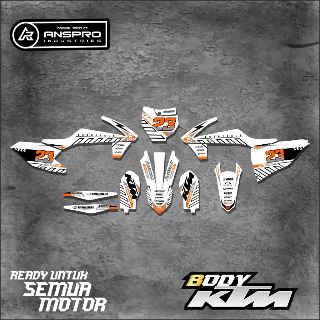 DECAL KTM 85/250 FULL BODY STIKER PELINDUNG BODY MOTOR KTM 85/250 FREE REQUEST