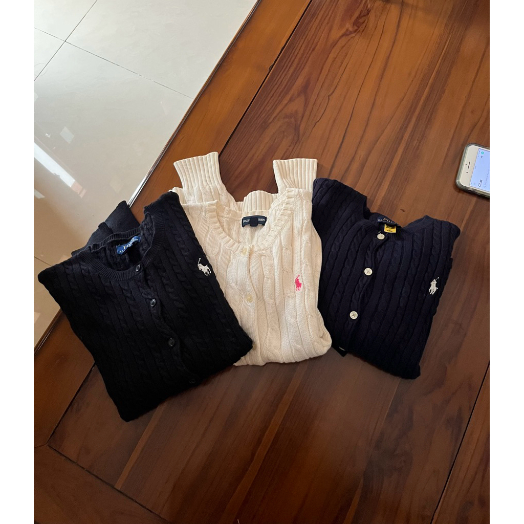 cardigan kepang ralph lauren