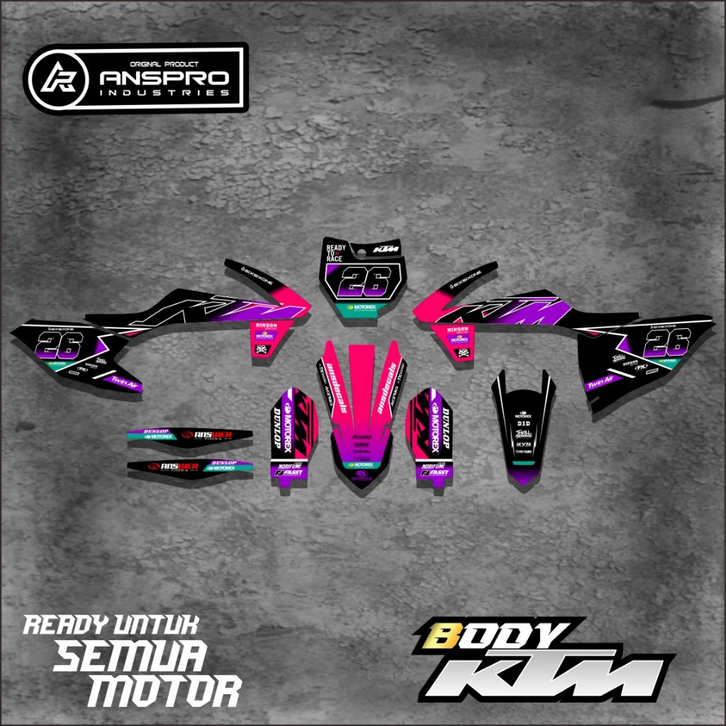 DECAL KTM 85/250 FULL BODY STIKER PELINDUNG BODY MOTOR KTM 85/250 FREE REQUEST