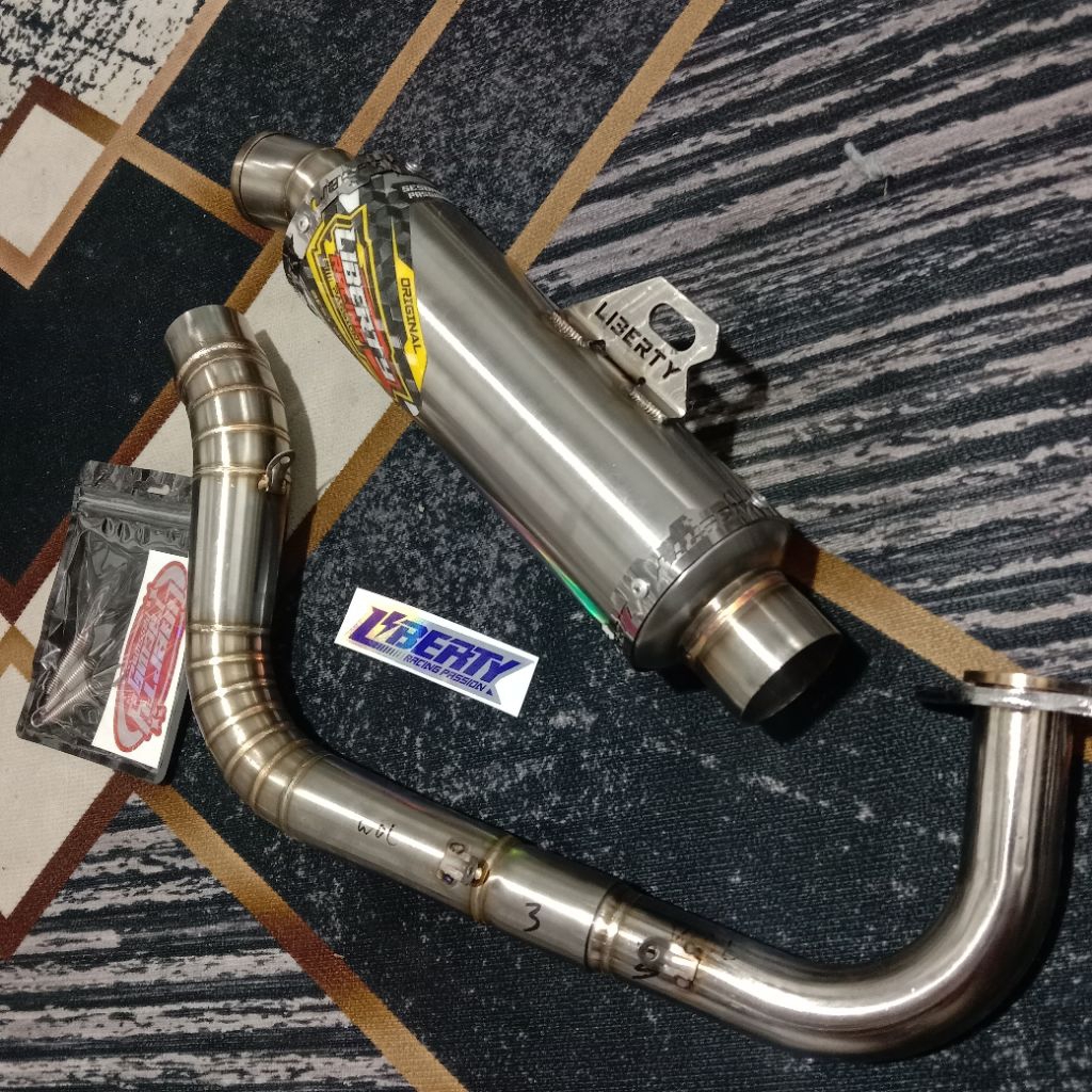 knalpot racing matic bebasan type drag breket kompetisi original Liberty Racing Passion all matic Mi
