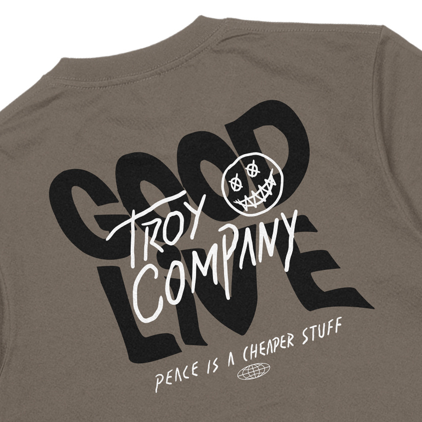 Troy Company T-shirt Maple Brown Good Live - Kaos Lengan Pendek Kaos Coklat Maple MTD 2718