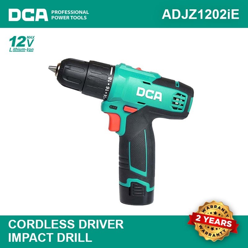 DCA ADJZ120 2E / ADJZ1202E / Cordless Battery Drill / Mesin Bor Baterai Tangan DCA