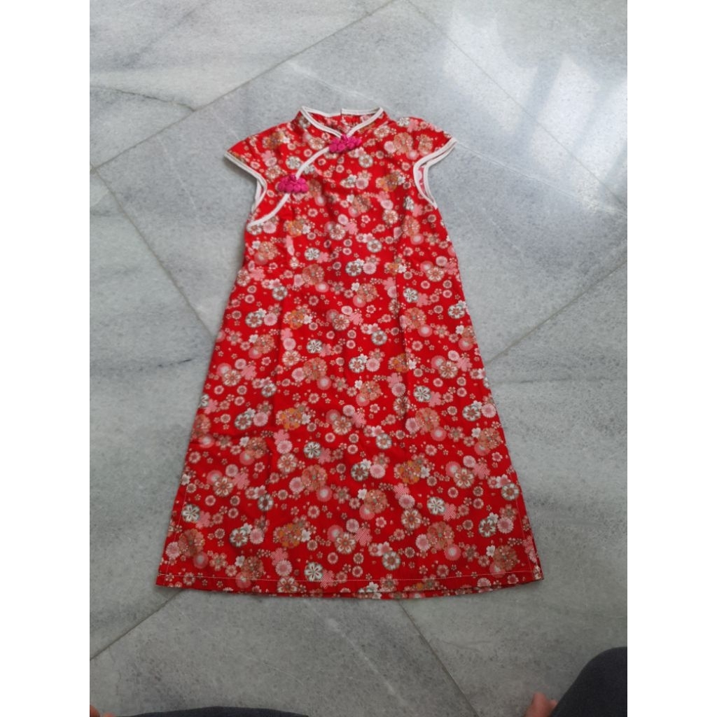 preloved qipao merah dress imlek size 110