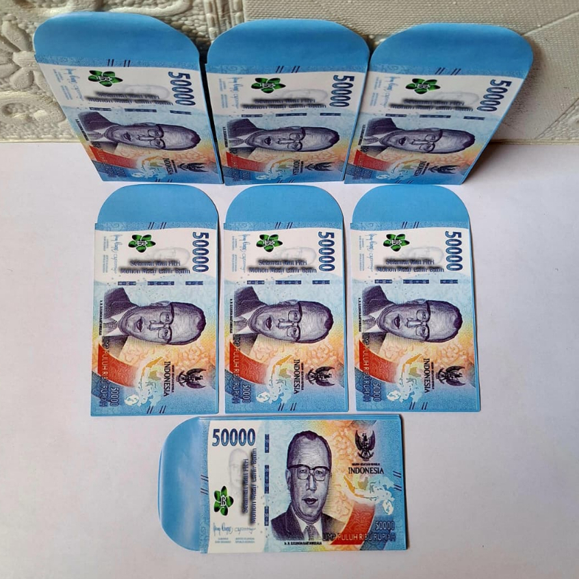 Amplop Lebaran Motif Uang Terlaris isi 50 Lembar Amplop Idul Fitri