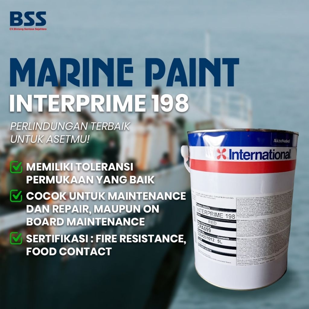 Cat Kapal Marine Paint International Interprime 198 Grey Red 5 Liter