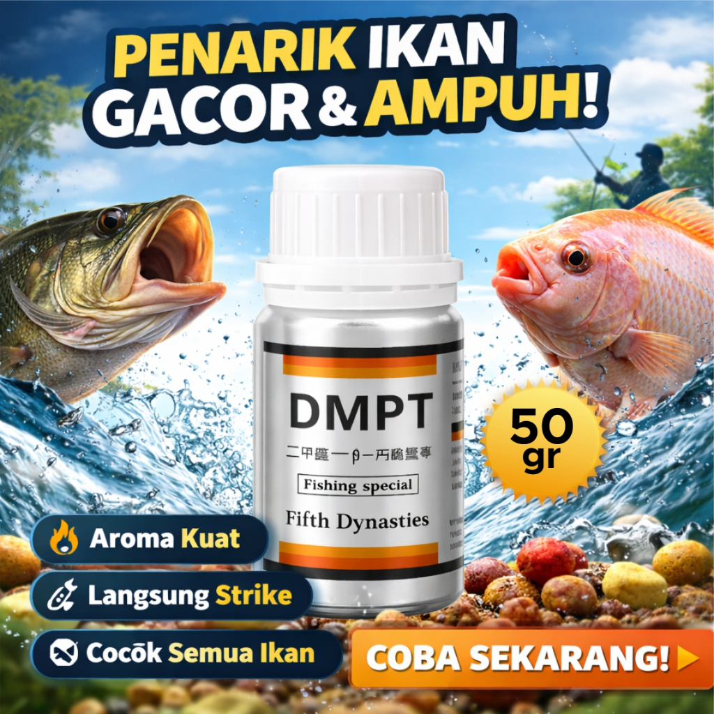 Essen DMPT Umpan Bubuk Penarik Ikan Jitu Untuk Semua Jenis Ikan Nila Mas Lele Mujair Gurame 50gr