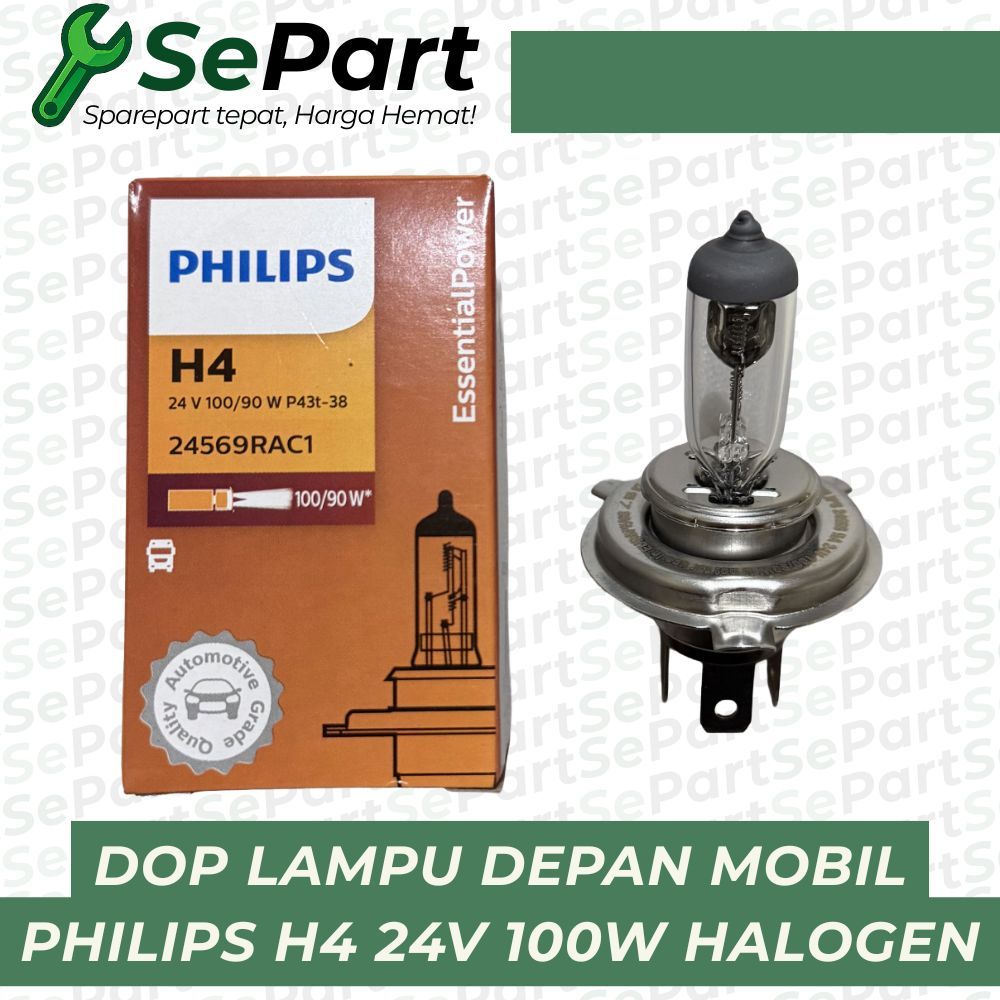 DOP h4 24v 100w Lampu Depan Truk  philips