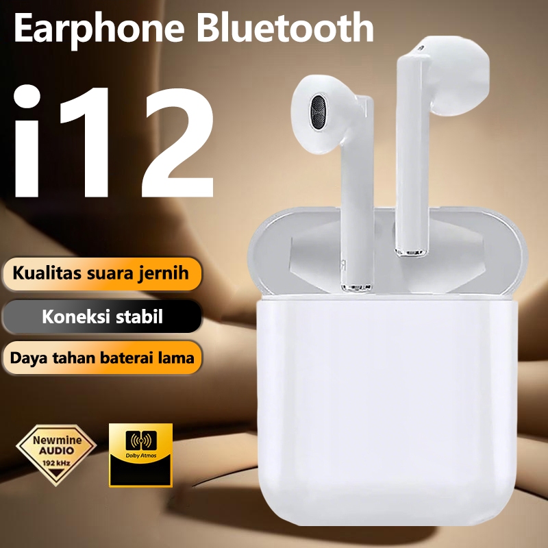 Headset Bluetooth Smart Bluetooth Headset Wireless Headset EARPHONE  i12 TWS Headset Bluetooth