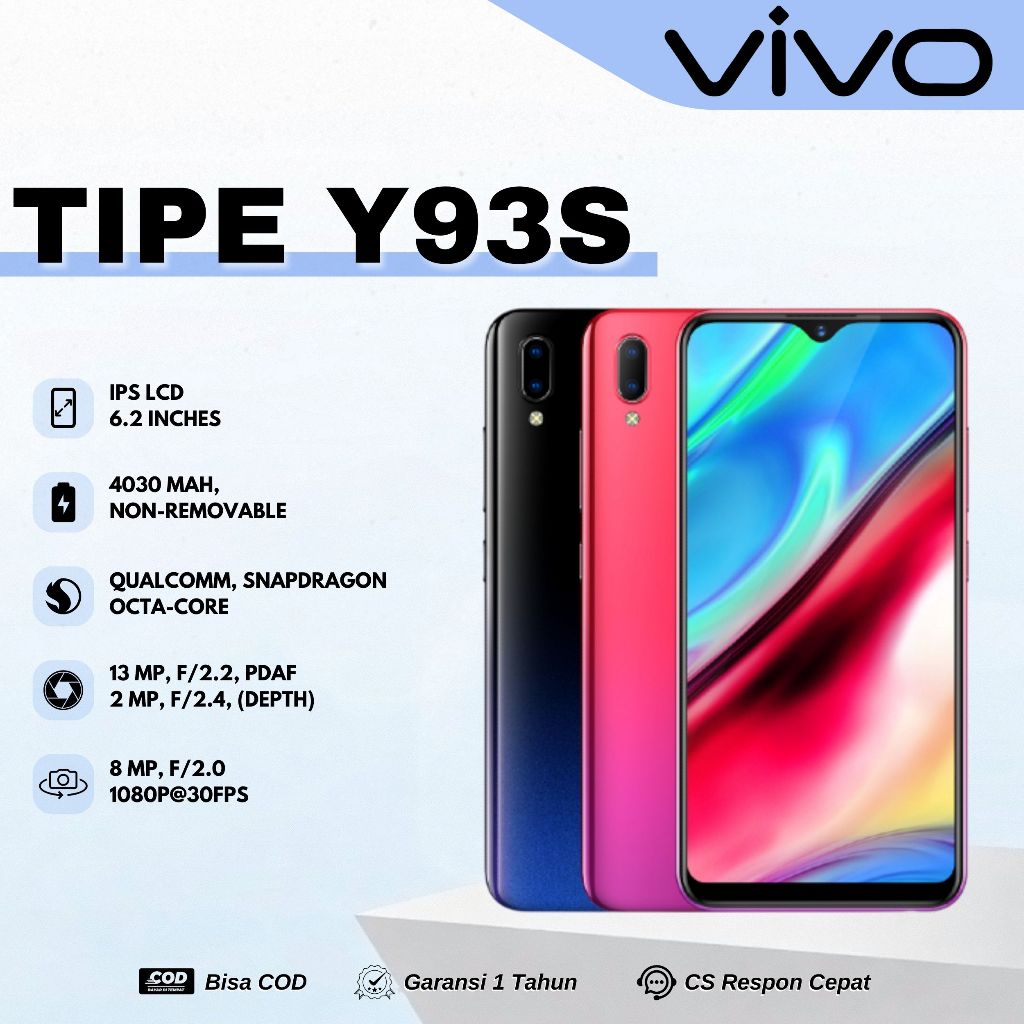 HP VIVO Y93 RAM 8/256GB  Android Garansi 1 Tahun