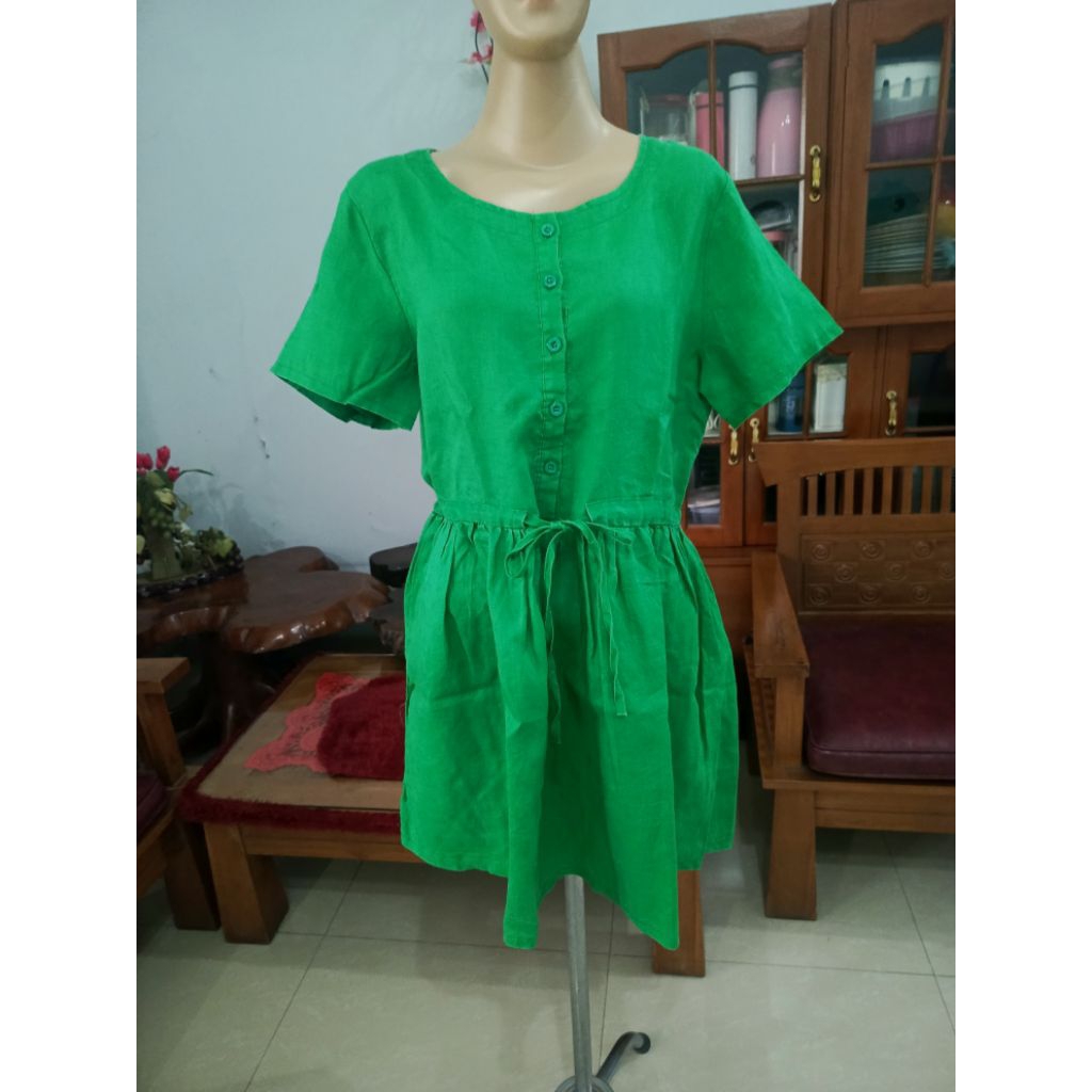 mini dress ijo wanita