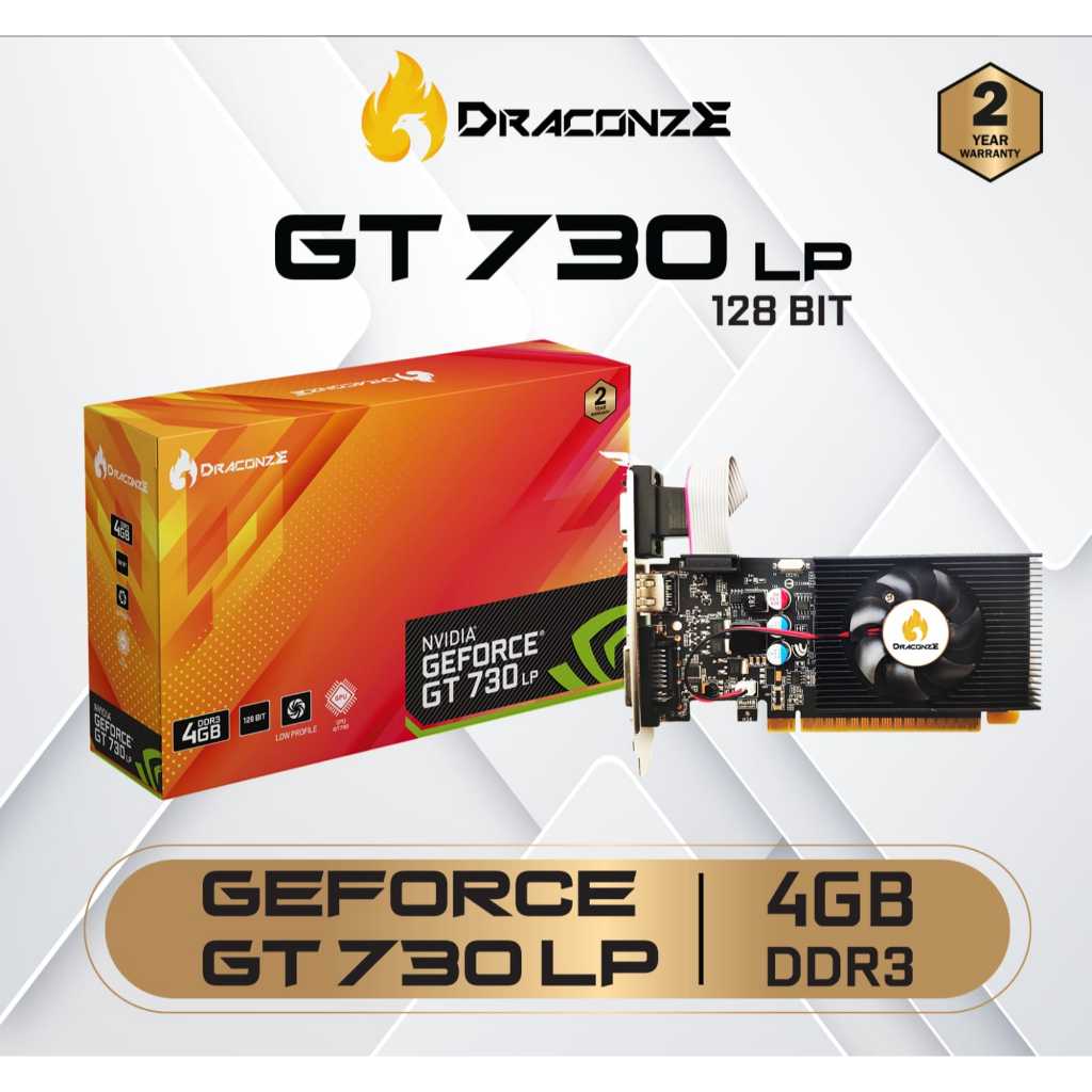 VGA CARD / VGA NVIDIA GT730 / VGA GT730 / VGA DRACONZE GT730 LP 4GB DDR3 128BIT