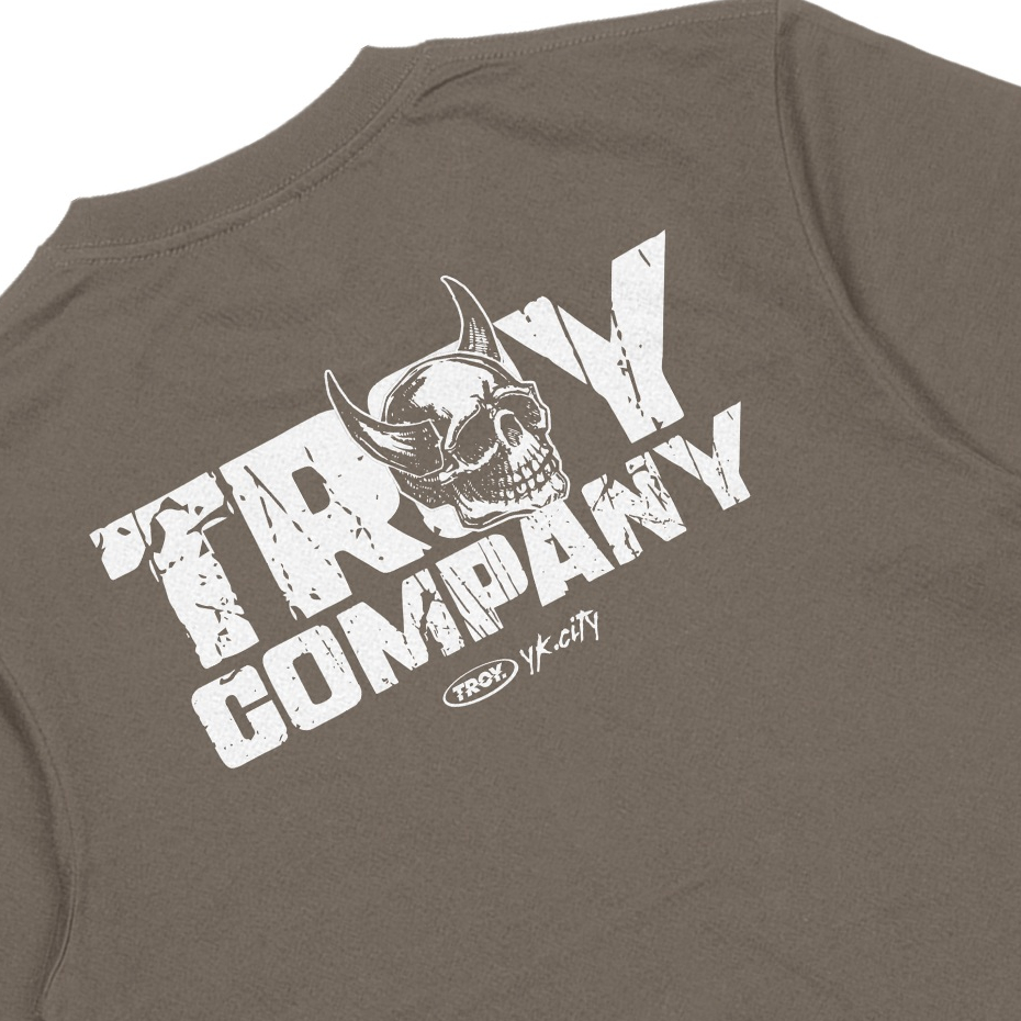 Troy Company Tshirt Maple Brown Horned Skull - Kaos Lengan Pendek Kaos Coklat Maple MTD 2976