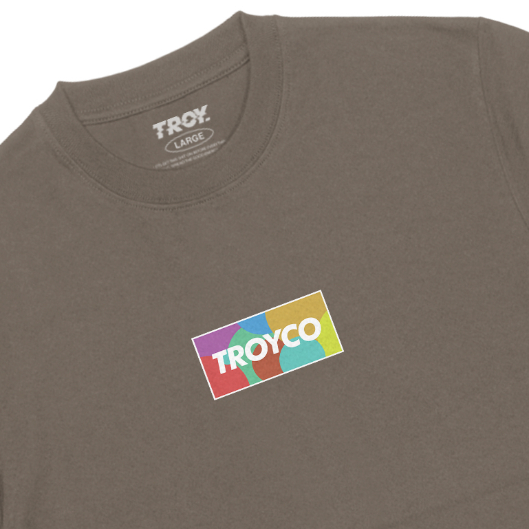 Troy Company Tshirt Maple Brown Bubble Boxes - Kaos Lengan Pendek Kaos Coklat Maple MTD 2849