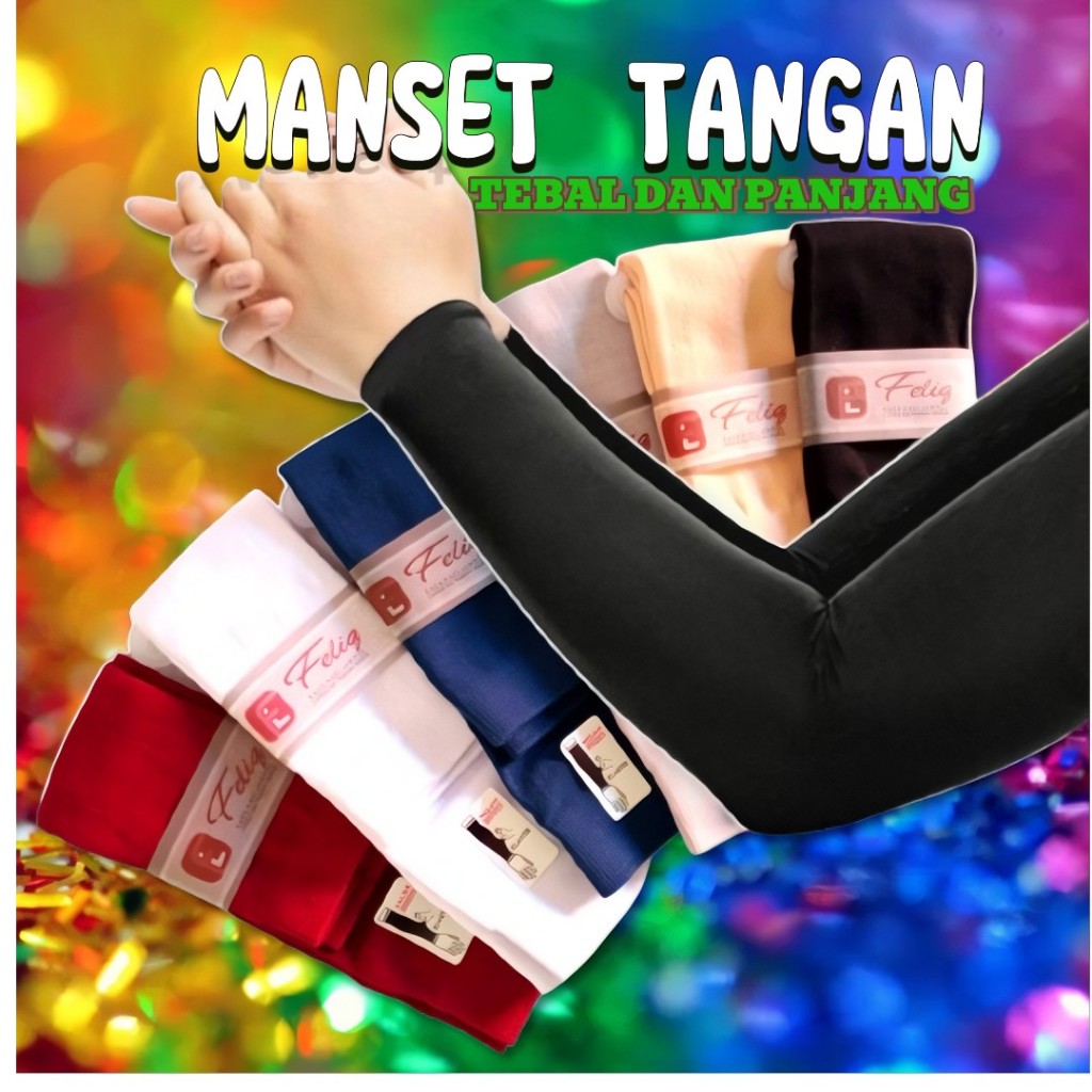 manset tangan tebal panjang  / manset tangan polos / sarung lengan / manset tangan nilon / manset ta