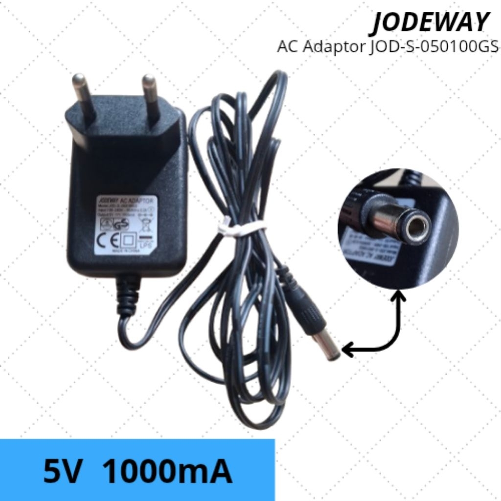 Adaptor JODEWAY JOD-S-050100GS ( 5V ~ 1000mA )