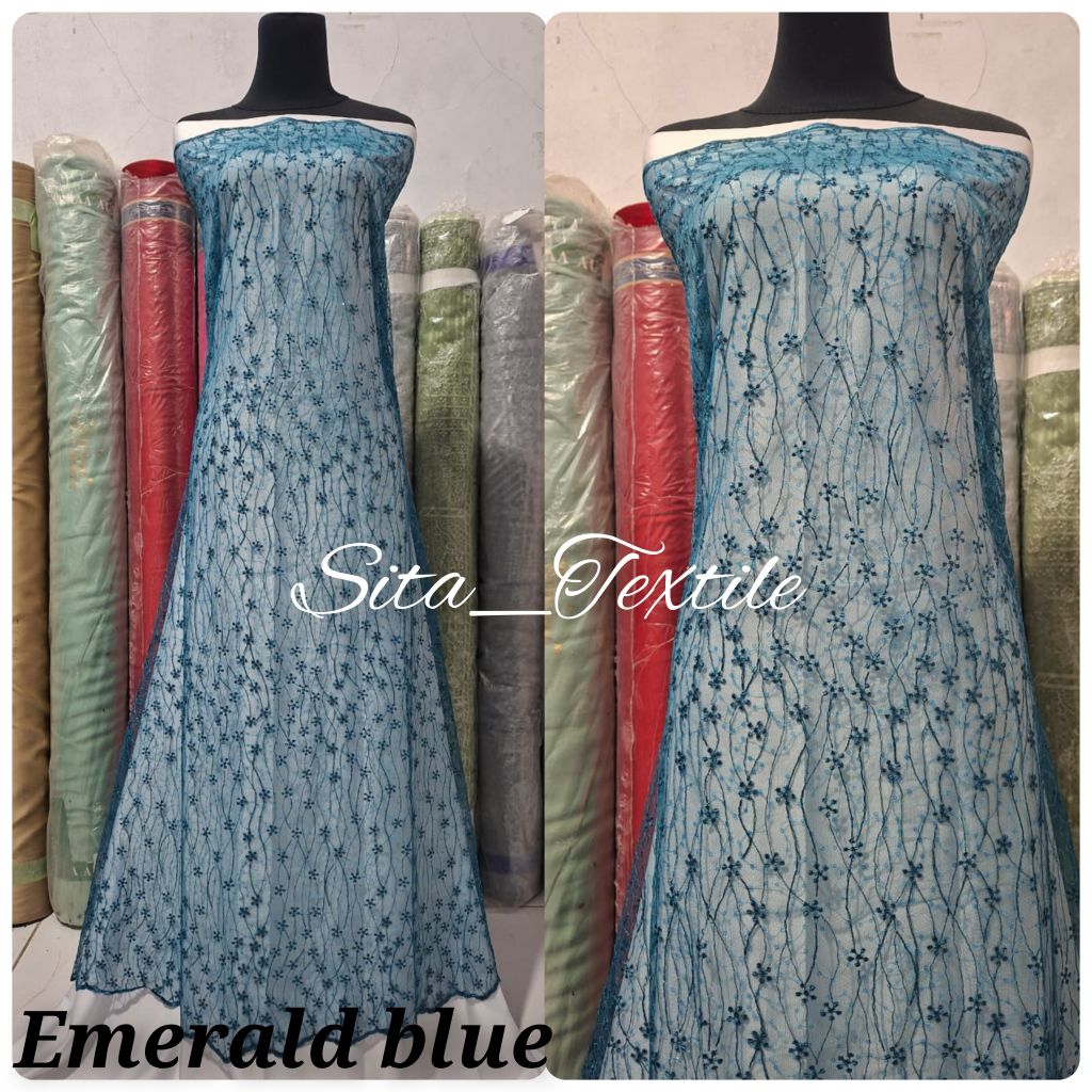 Kain Bahan Tile Payet Spangle / Tile Payet Starri / Tile Payet Bunga Kecil