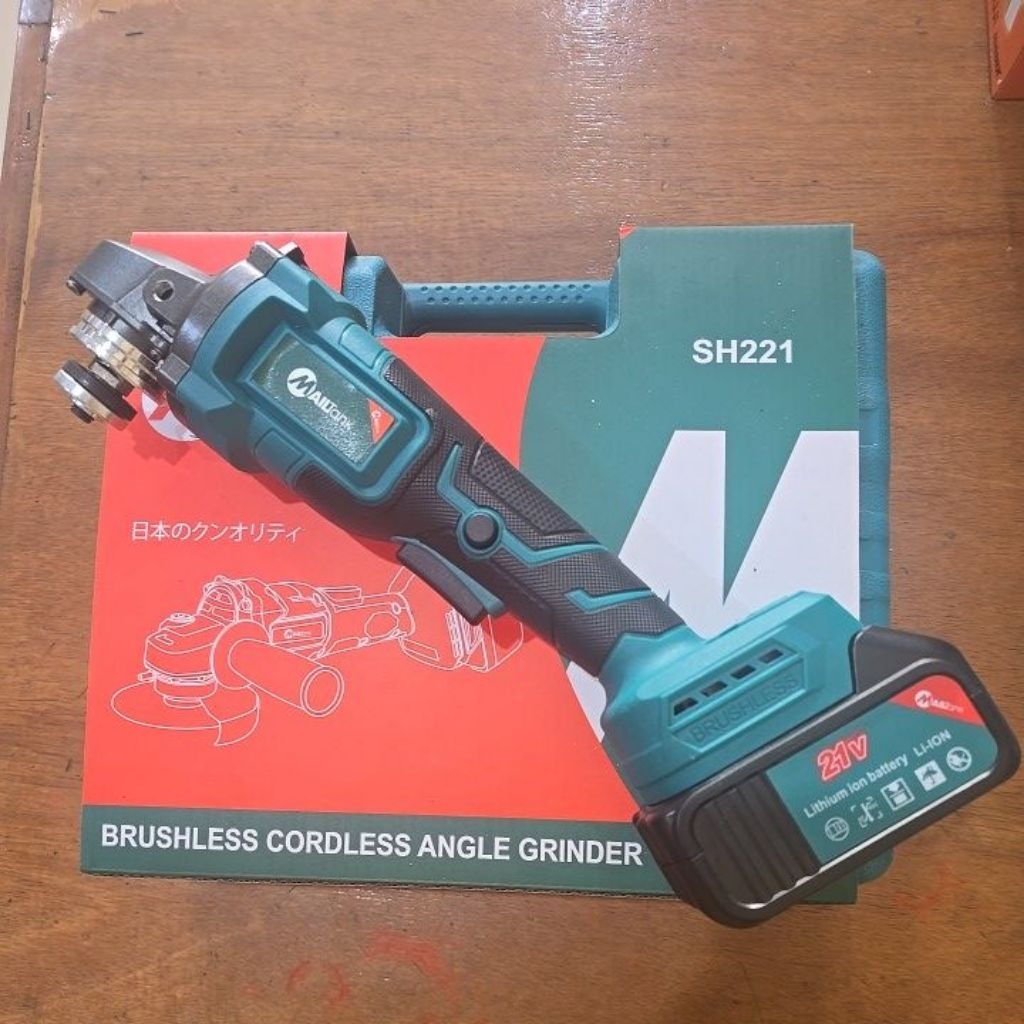 mesin Gerinda baterai mailtank brushless 21volt/ gerinda cordless mailtank/ mesin gurinda cas batera