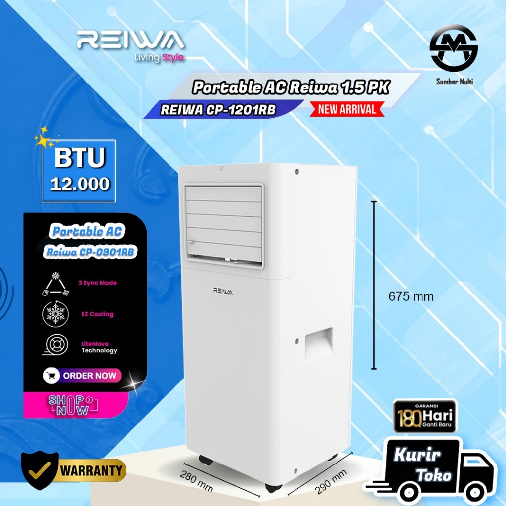 Ac Portable Reiwa 1.5 PK CP1201RB - 12000 BTU