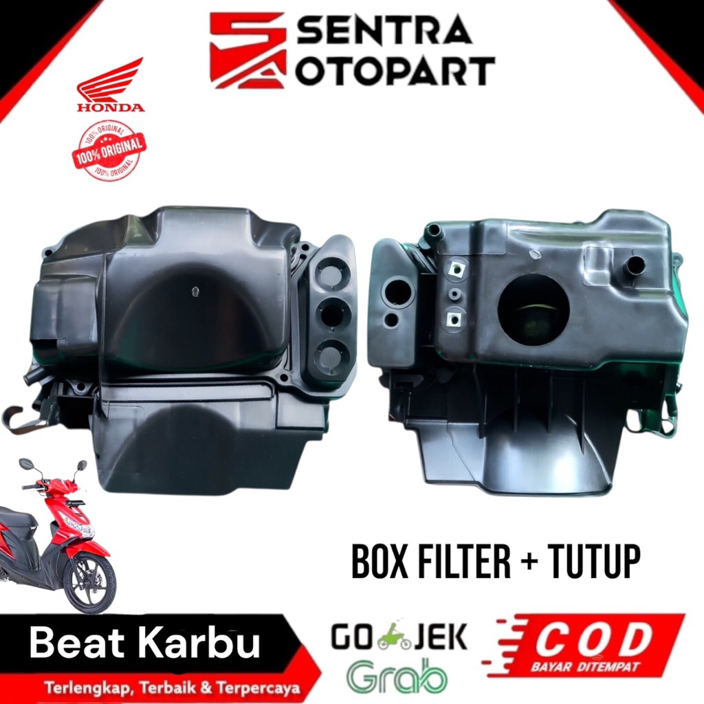 Box bok filter saringan udara komplit set cover tutup box filter beat scoopy karbu karburator origin