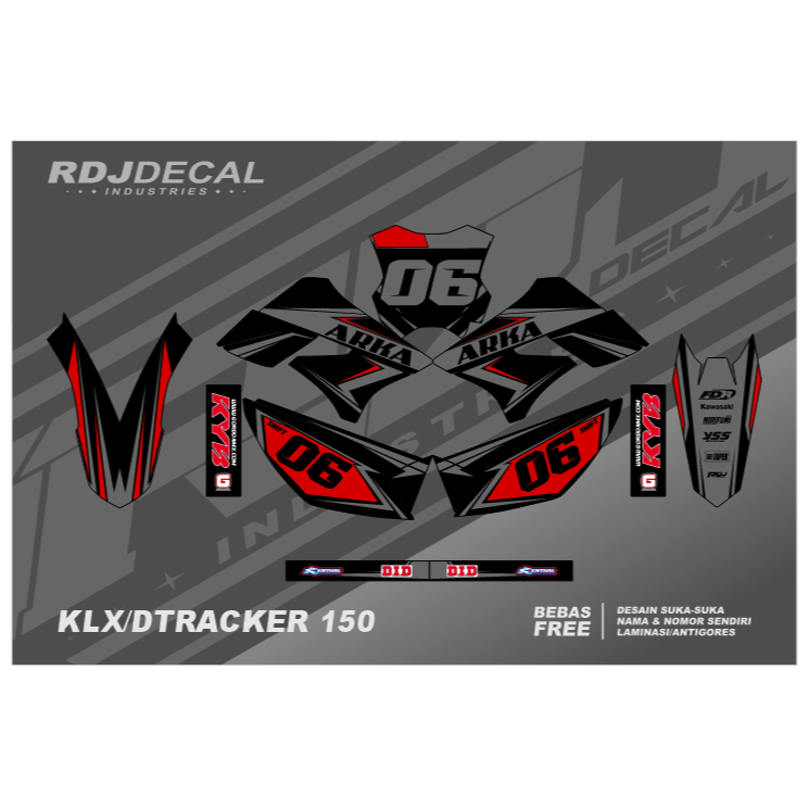 DECAL STIKER KLX 150 S (002) DEKAL STICKER DTRACKER 150 LAMA FULLBODY 2009 2010 2011 2012 2013 2014 
