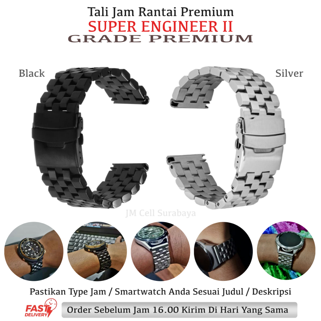 Tali Jam Rantai Oppo Watch S X2 X - Strap Metal Stainless Steel Premium 22mm SE2