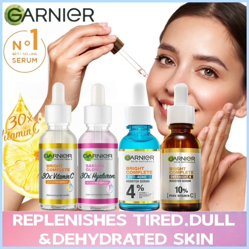 *COD ORI*Garnier Serum Vitamin C / Garnier Bright Complete Anti Acne Booster Serum / Garnier Bright 