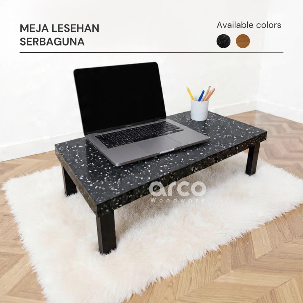 Meja belajar leptop, meja kayu serbaguna, meja lesehan, coffe table santai