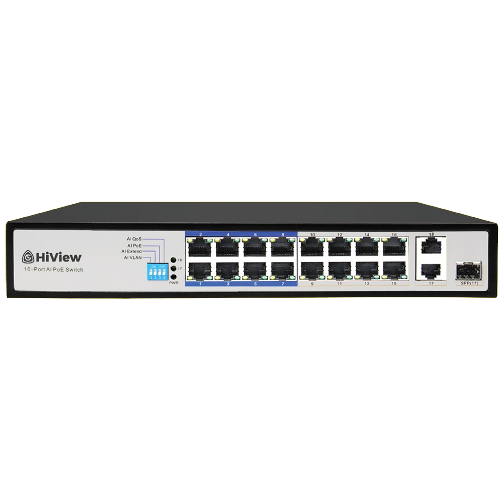 HIVIEW HIK-6016 Switch Poe 16 Port 2 Uplink 1 SFP