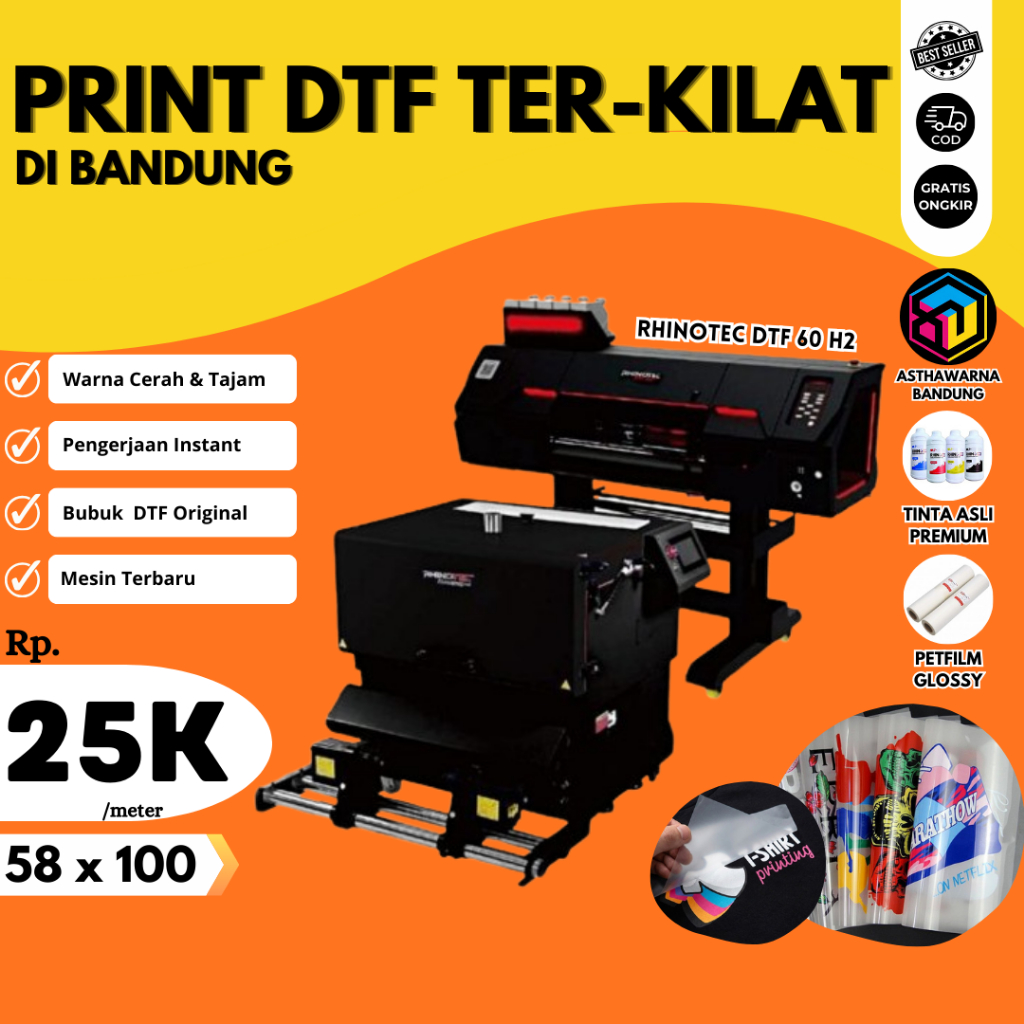 JASA CETAK DTF METERAN - (WARNA TAJAM, LEM ORI GA MUDAH LEPAS)