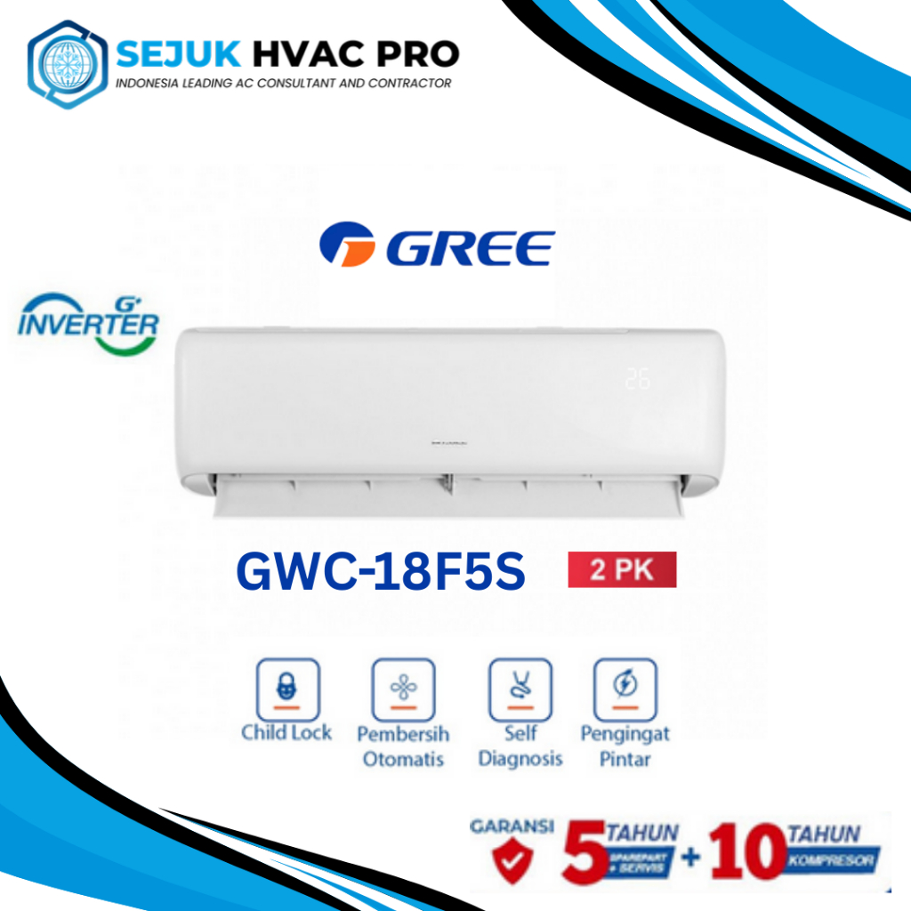 AC Gree 2 PK Inverter GWC 18F5S