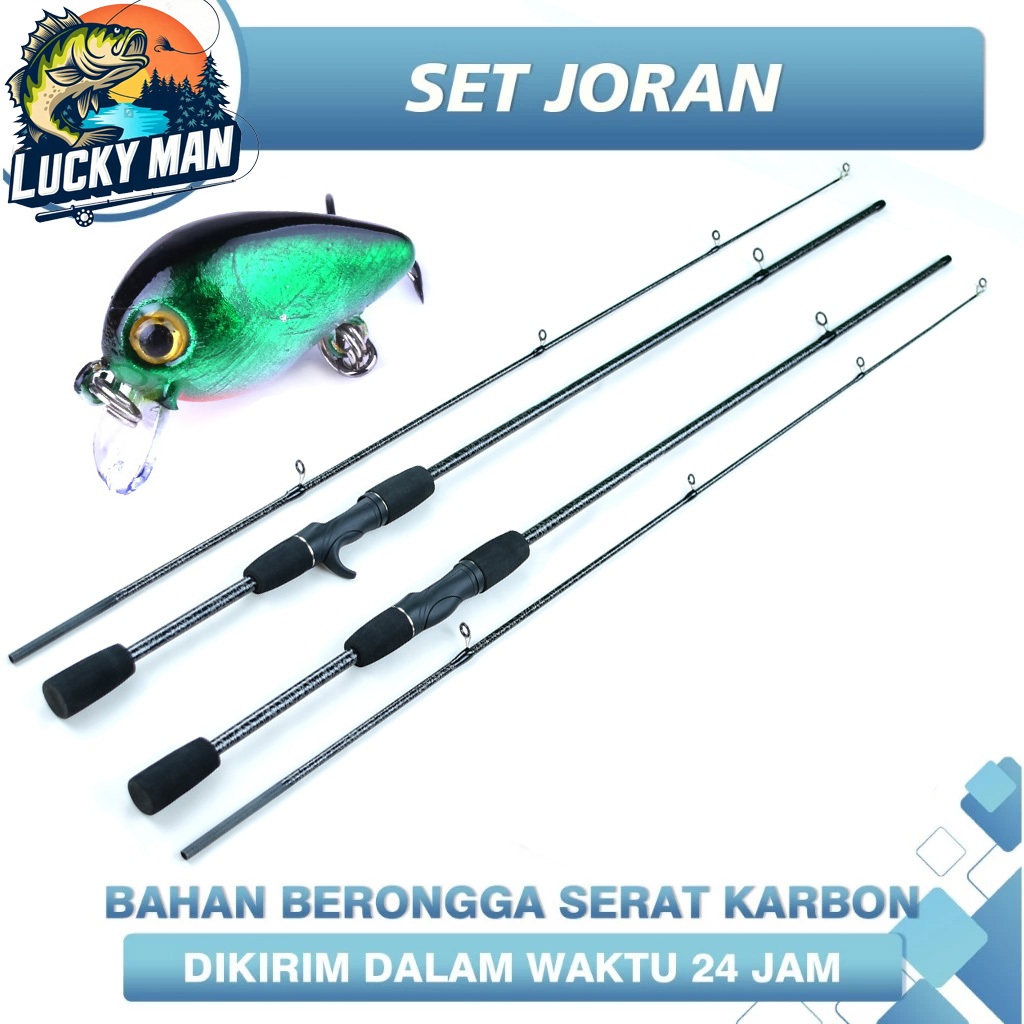 LUCKY MAN joran tegek super kuat joran pancing 180CM 210CM tongkat pancing MAX DRAG 15KG