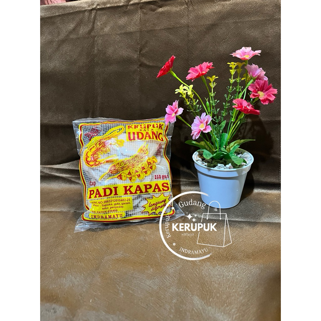 KERUPUK UDANG MENTAH MEREK PADI KAPAS 250g RENYAH DAN GURIH