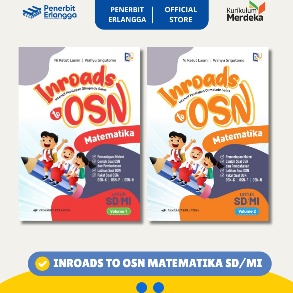 [Erlangga Official] Buku Persiapan Olimpiade Sains: Inroads To Osn Matematika Sd/Mi Volume 1 & 2