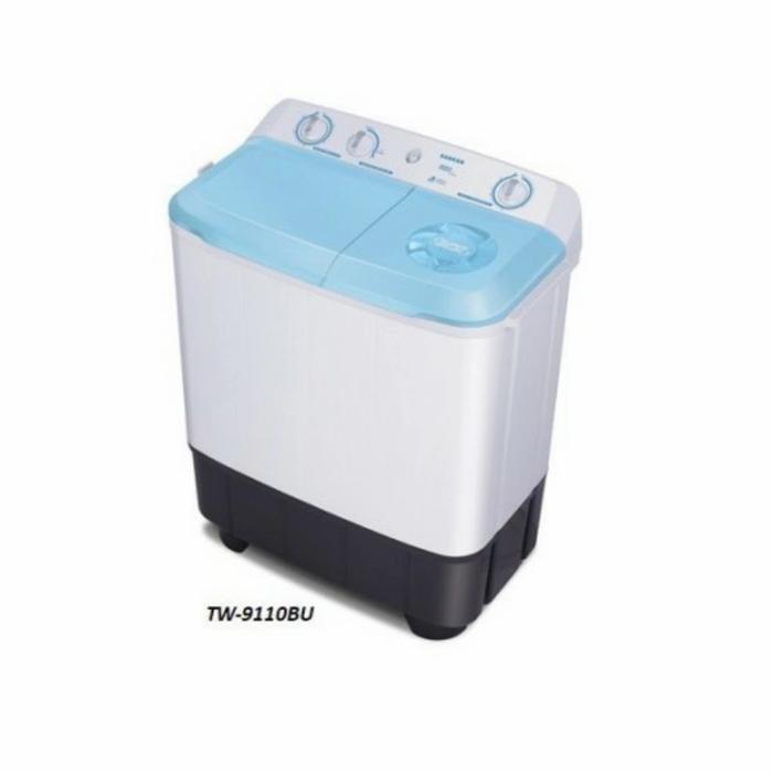 SANKEN MESIN CUCI 2 TABUNG 9 KG TW 9110 TW-9110 TW9110 BIRU PINK GARANSI RESMI BEKASI