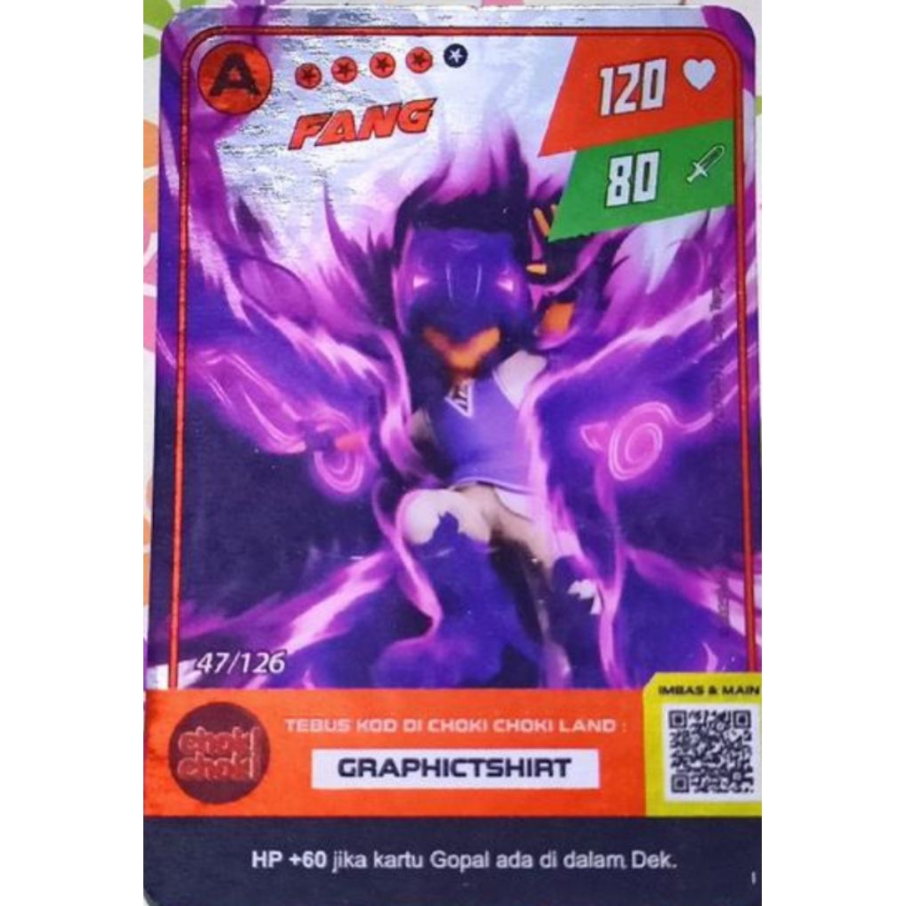 Kartu Boboiboy fang foil