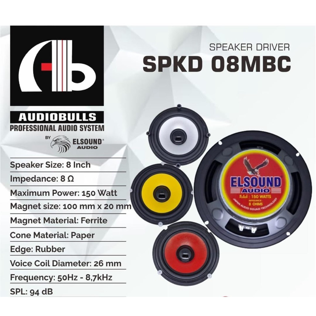 speaker ELSOUND 8" MBC  MAGNET BESAR 150W speker elsound 8" spiker elsound 8" speaker 8in speker 8in