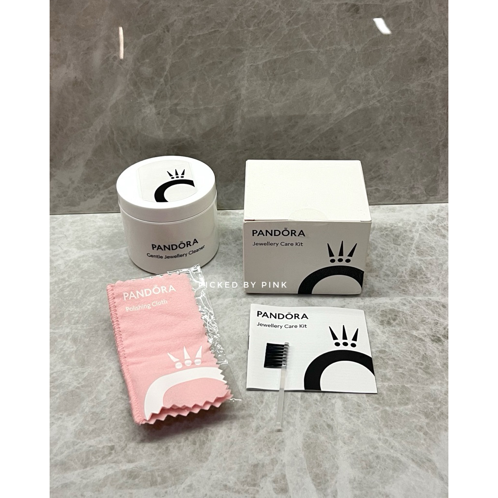 Pandora Jewelry Cleaner Set Cairan Lap Pembersih Charm Gelang Kalung Silver Original