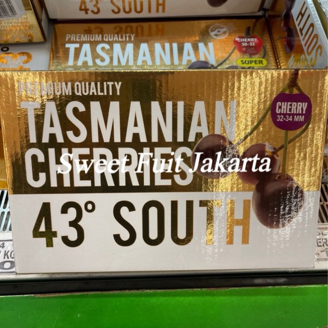 Cherry Tasmanian Manis Size 33-34 / Cherry Red Tasmanian Fresh 1kg Gift Box