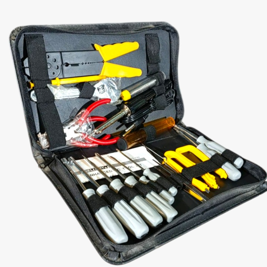 SELLERY Tool Kit Set Elektronik Lengkap Serbaguna dengan Tas – Peralatan Teknik & Elektronik