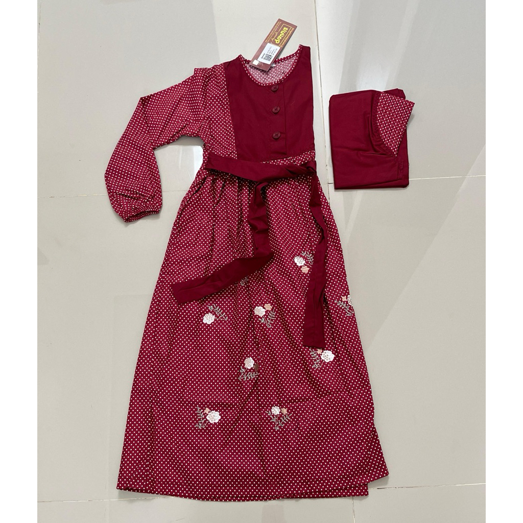 Rumah Dannis | Baju Muslim Anak Perempuan Size 5 Usia 5-6 Tahun Gamis Setelan Lebaran Dannis