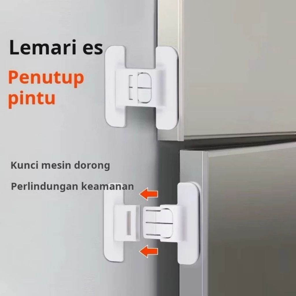 1 Set Stiker Gembok Tempel Kunci Pengaman Anak Penutup Pintu Kulkas Laci Lemari Tempel Furniture Mul