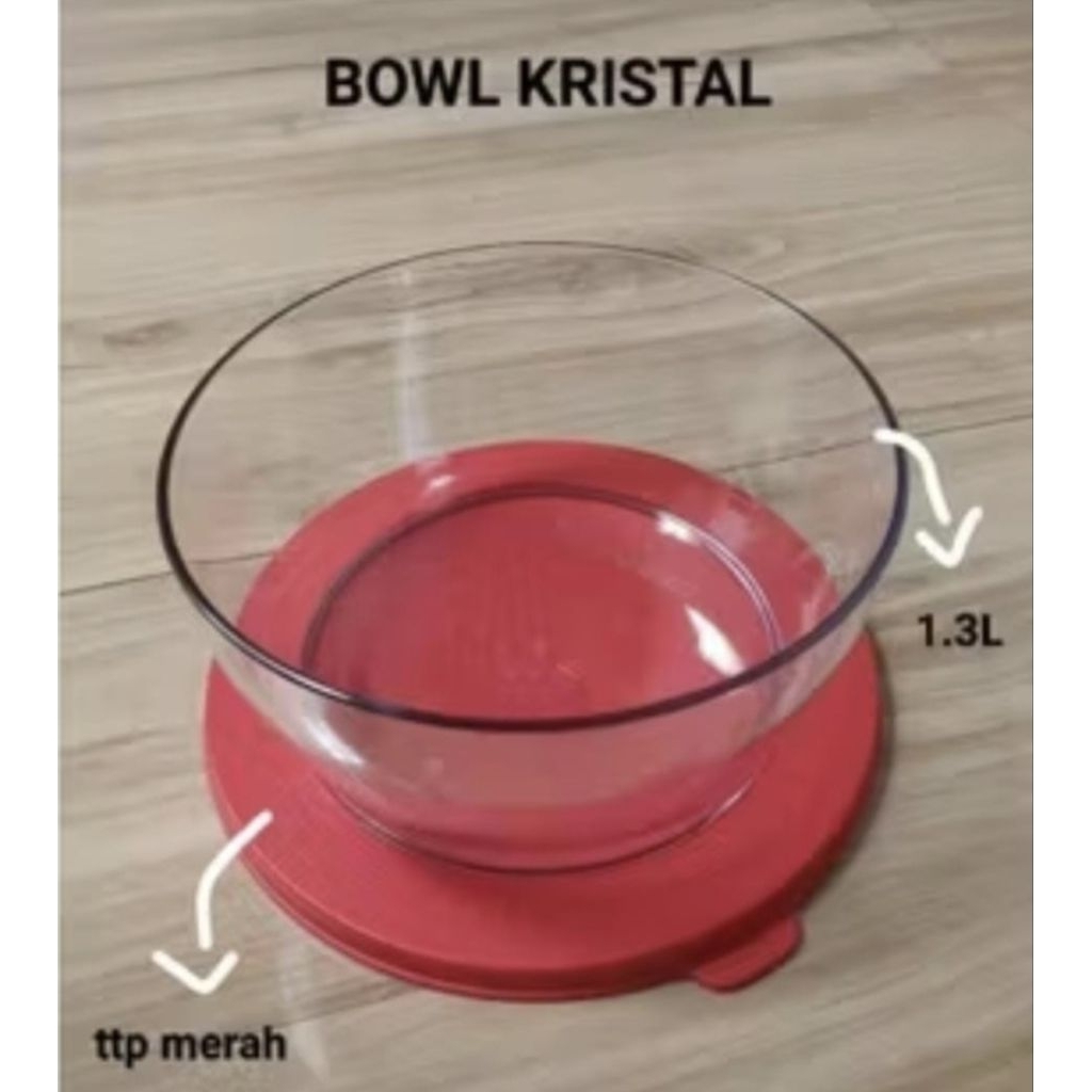 Tupperware Original Clear Bowl 1,3L - Mangkuk Saji Mewah & Bening